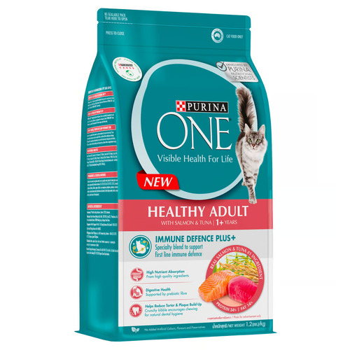 Purina One Healthy Adult With Salmon & Tuna Dry Adult Cat Food 380 g - Purina One Healthy Adult With Salmon & Tuna Dry Adult Cat Food 380 g