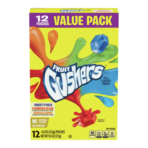 Fruit Gushers Fruit Flavored Snacks Variety Pack 12 Pouches 272 g - Fruit Gushers Fruit Flavored Snacks Variety Pack 12 Pouches 272 g