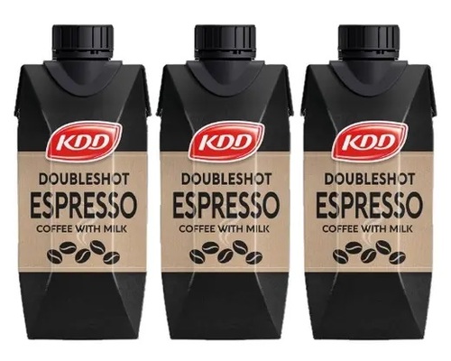 KDD Double Shot Espresso Coffee With Milk 3 PCS X 250 ml - KDD Double Shot Espresso Coffee With Milk 3 PCS X 250 ml