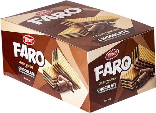 Tiffany Faro Chocolate Crispy Wafers 12 PCS X 40 g - Tiffany Faro Chocolate Crispy Wafers 12 PCS X 40 g