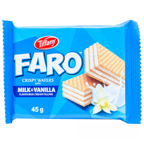 Tiffany Faro Milk & Vanilla Crispy Wafers 40 g - Tiffany Faro Milk & Vanilla Crispy Wafers 40 g