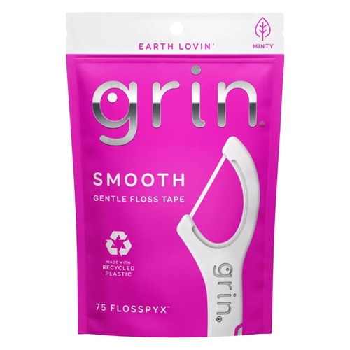 Grin Smooth Gentle Floss Tape With Handle 75 Pieces - Grin Smooth Gentle Floss Tape With Handle 75 Pieces