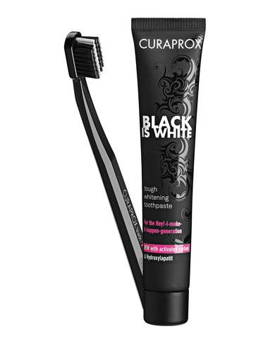 Curaprox - Black is White - Whitening Toothpaste With Brush - Curaprox - Black is White - Whitening Toothpaste With Brush