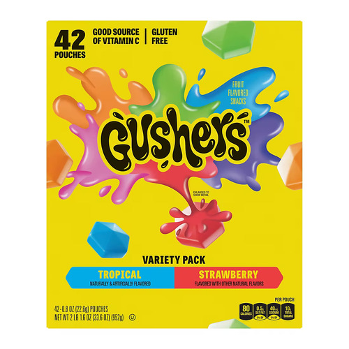 GUSHERS Fruit Tropical Flavor 42 Pouches X 22.6 g - GUSHERS Fruit Tropical Flavor 42 Pouches X 22.6 g