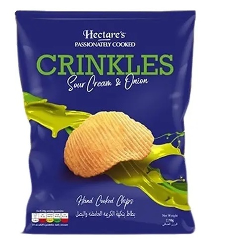 Hectares Crinkles Chips Sour Cream & Onion 70 g - Hectares Crinkles Chips Sour Cream & Onion 70 g