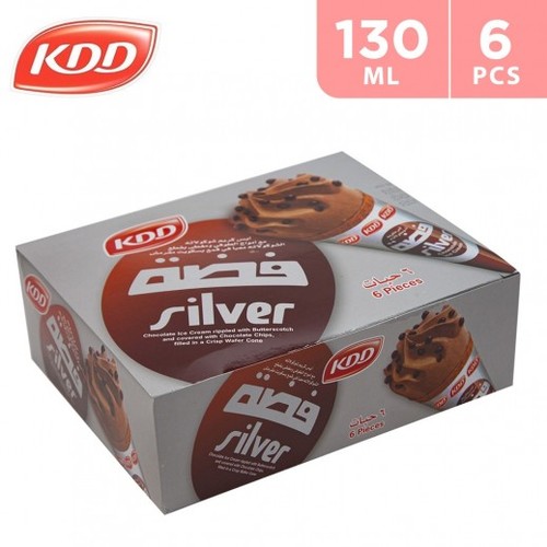 KDD Ice Cream Silver Cones 6 x 130 ml - KDD Ice Cream Silver Cones 6 x 130 ml