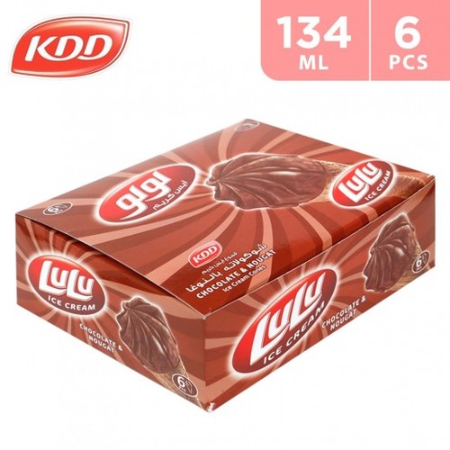 KDD ICE CREAM LULU CHOCO NOUGHAT CONE 6 X 134 ML - KDD ICE CREAM LULU CHOCO NOUGHAT CONE 6 X 134 ML