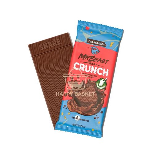 Feastables Mr Beast Chocolate Bars Crunch 60 g - Feastables Mr Beast Chocolate Bars Crunch 60 g