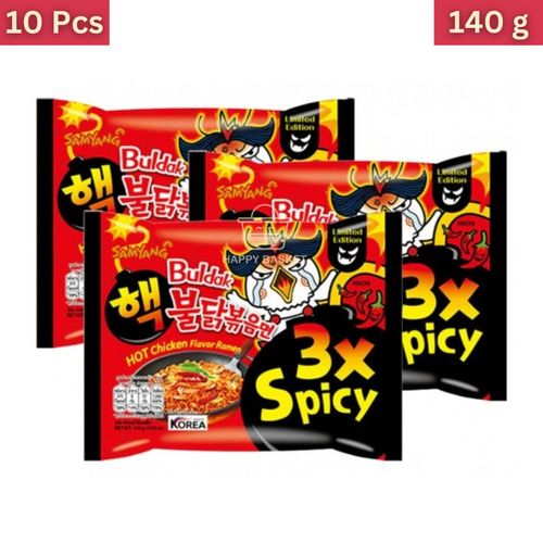 Korean Indomi Red 3X Spicy 140 g X 10 Pcs - Korean Indomi Red 3X Spicy 140 g