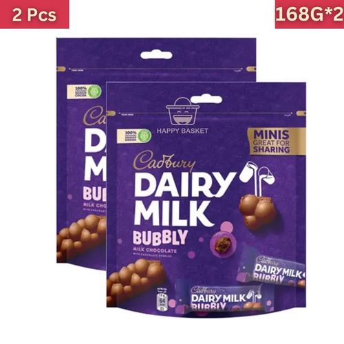 Cadbury Dairy Milk Bubbly Milk Chocolate Minis 168 G X 2