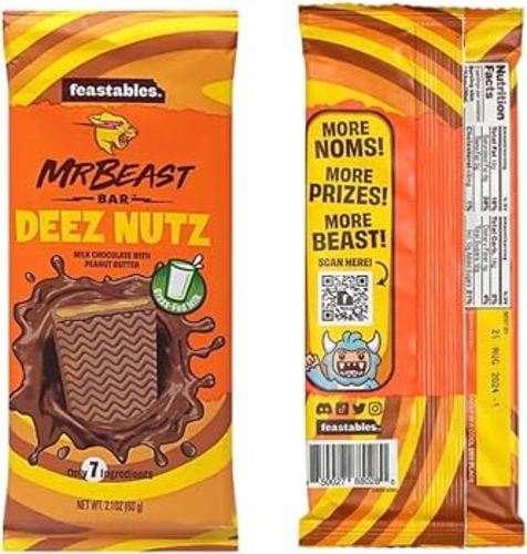 Feastables Mr Beast Chocolate Bars Deez Nutt small size 35 g