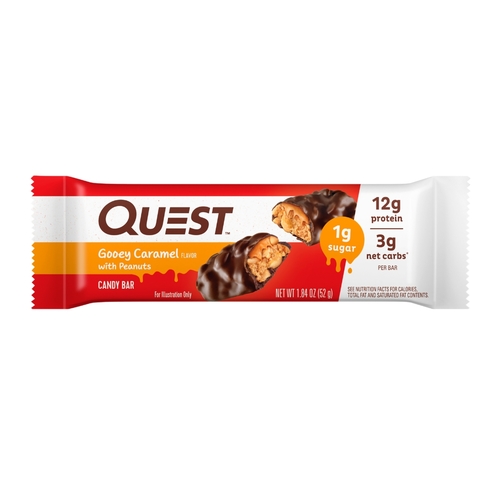 Quest Protein Bar Gooey Caramel Flavor with peanuts 52 G