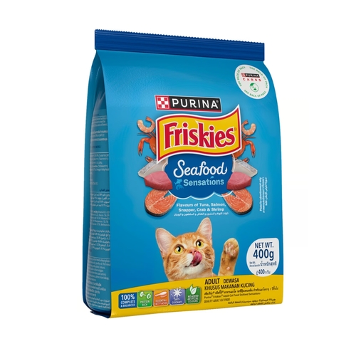 Purina Friskies Seafood Flavours of Tuna Salmon Snapper Crab and Shtimp 400 G