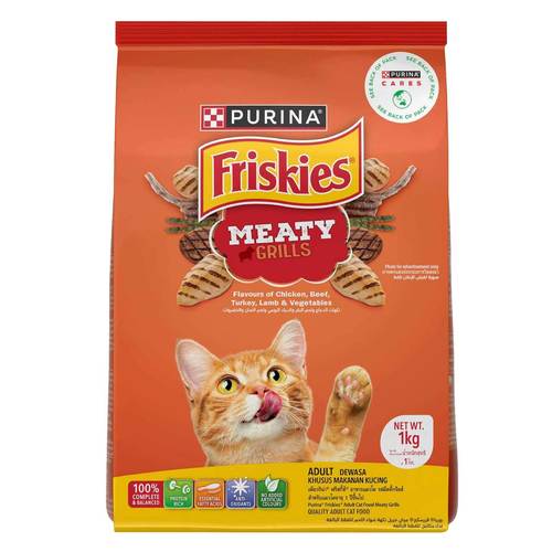 Purina Friskies Meaty Grills Flavours Of Chicken Beef Turkey Lamb and Vegetables 1 KG