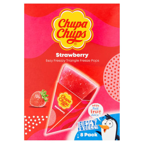 Chupa Chups Strawberry Eesy Freezy Triangle Freeze Popx 8 X 62 ml