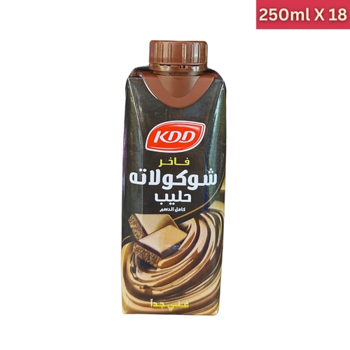 Kdd Premium Chocolate Mlik Full Cream Rich and Creamy 250 ml X 18 Pcs