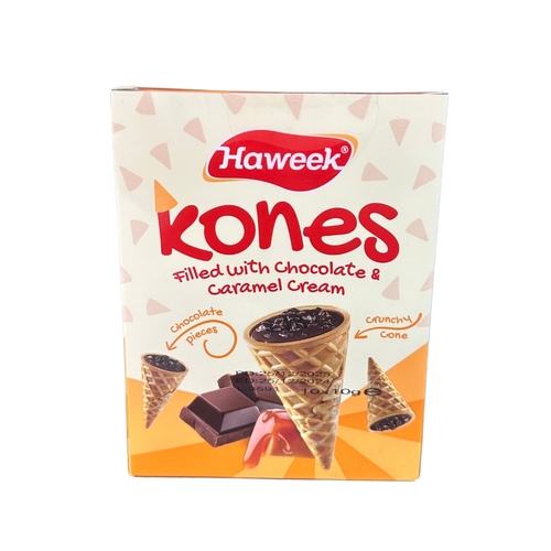 Haweek Kones Filled with Chocolate and Caramel Cream Turkiye 10 X 10 g