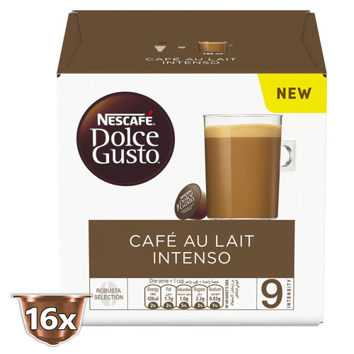 Nescafe Dolce Gusto CAFÉ AU LAIT INTENSO 16 Capsules - Nescafe Dolce Gusto CAFÉ AU LAIT INTENSO 16 Capsules