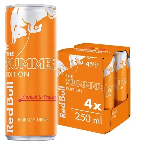 Red Bull Apricot & Strawberry Energy Drink 4 PCS X 250 ml - Red Bull Apricot & Strawberry Energy Drink 4 PCS X 250 ml