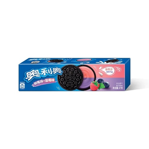 Oreo Blueberry & Raspberry Flavour Box Imported From China 97 g - Oreo Blueberry & Raspberry Flavour Box Imported From China 97 g