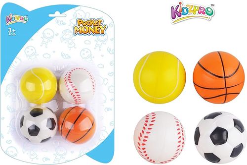 KIDZ POCKET MONEY SOFT BALL 4 PCS - KIDZ POCKET MONEY SOFT BALL 4 PCS