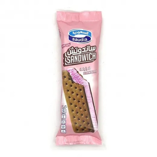 SAUDI Icecream Sandwich Strawberry 100 ML - SAUDI Icecream Sandwich Strawberry 100 ML