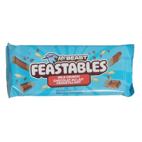 Mr Beast Feastables Milk Crunch Chocolate Bar New Backaging 60 g - Mr Beast Feastables Milk Crunch Chocolate Bar New Backaging 60 g