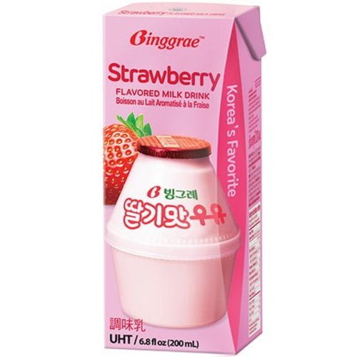 Binggrae Strawberry Flavored Milk Drink 200 ML - Binggrae Strawberry Flavored Milk Drink 200 ML