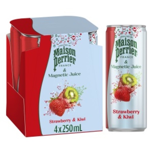 Maison Perrier Sparkling Water Strawberry & Kiwi 4 PCS X 250 ML - Maison Perrier Sparkling Water Strawberry & Kiwi 4 PCS X 250 ML