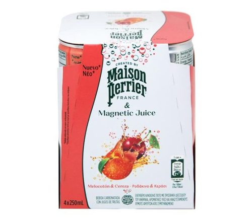 Maison Perrier Sparkling Water Peach & Cherry 4 PCS X 250 ML - Maison Perrier Sparkling Water Peach & Cherry 4 PCS X 250 ML