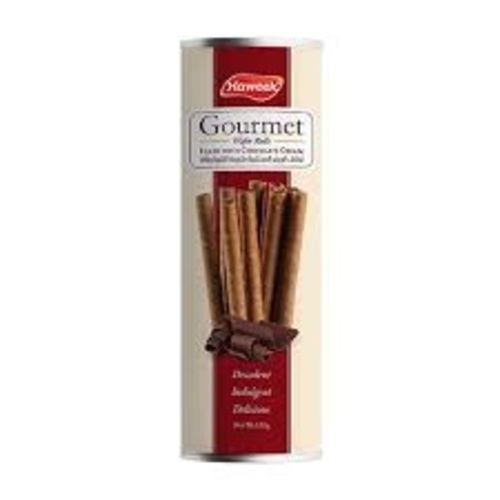 Haweek Gourmet Wafer Rolls Filled With Chocolate Cream 120 g - Haweek Gourmet Wafer Rolls Filled With Chocolate Cream 120 g