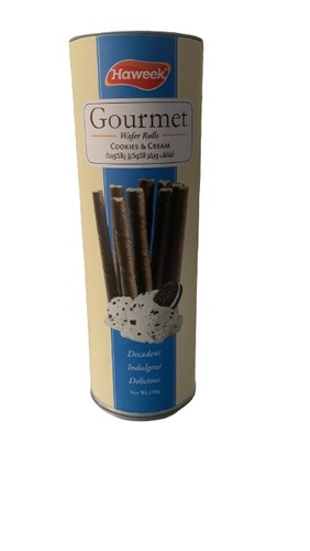 Haweek Gourmet Wafer Rolls Cookies and Cream 120 g - Haweek Gourmet Wafer Rolls Cookies and Cream 120 g