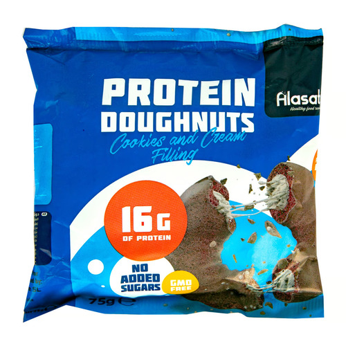 Alasature Protein Doughnuts Cookies & Cream With Sweetners 75 g - Alasature Protein Doughnuts Cookies & Cream With Sweetners 75 g