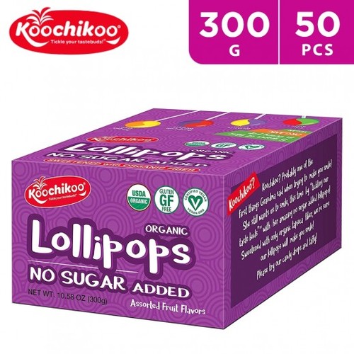 Koochikoo Lollipops Organic No Added Sugar 50 PCS - Koochikoo Lollipops Organic No Added Sugar 50 PCS