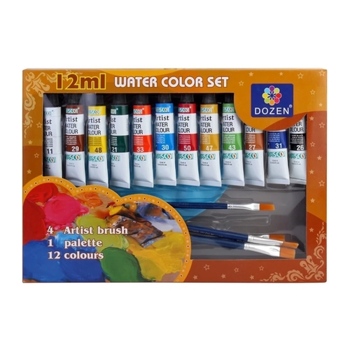 Dozen 12ml Oil Color Set 4 Artist Brush 1 Palette 12 Colours