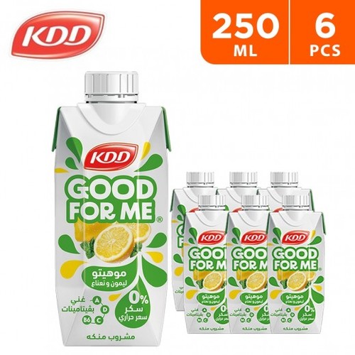 KDD No Sugar Added Good For Me Lemon & Mint Mojito Flavored Juice 6×250 ml