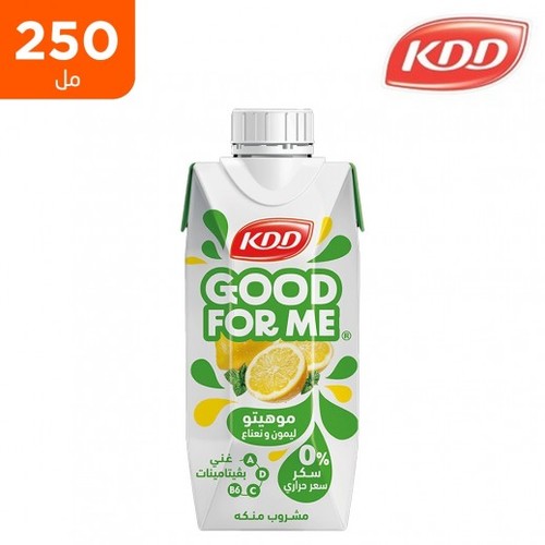 KDD No Sugar Added Good For Me Lemon & Mint Mojito Flavored Juice 250 ml