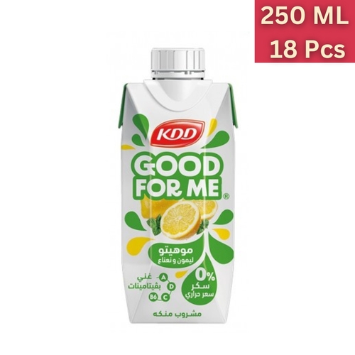 KDD No Sugar Added Good For Me Lemon & Mint Mojito Flavored Juice 18×250 ml