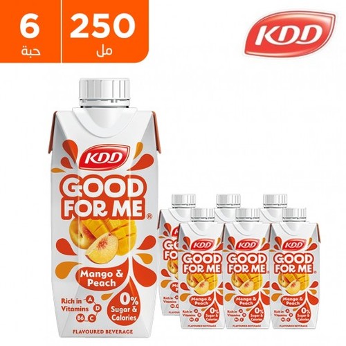 KDD No Sugar Added Good For Me Mango & Peach Flavored Juice 6×250 ml