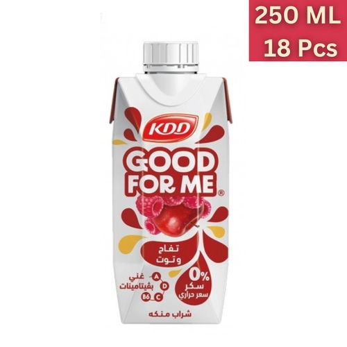 KDD No Sugar Added Good For Me Apple & Raspberry Flavored Juice 18×250 ml