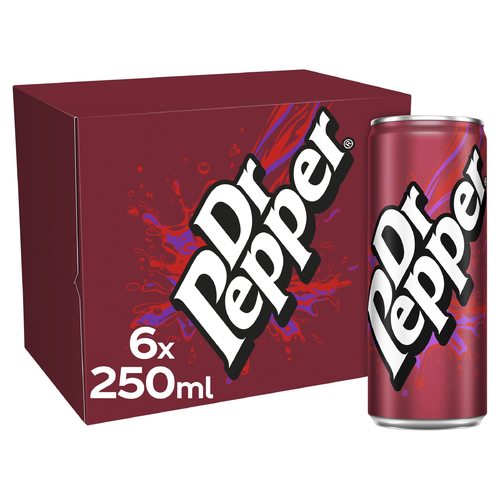 Dr Pepper Can 250 ML X 6 Pcs