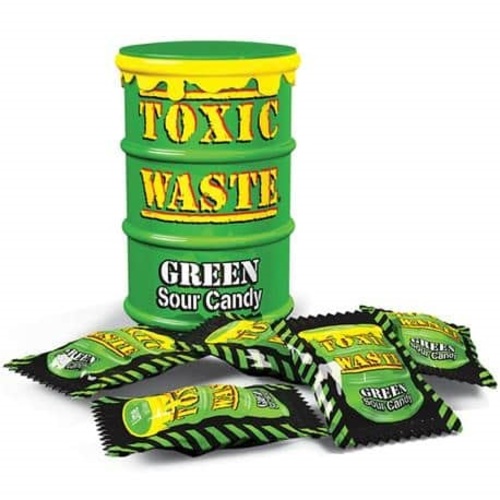 Toxic Waste GREEN Sour Candy Drum 42 g‏ - Toxic Waste GREEN Sour Candy Drum 42 g‏