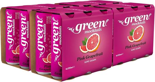 Green Mocktails Pink Grapefruit Soft Drink 330 ML X 24 Pcs - Green Mocktails Pink Grapefruit Soft Drink 330 ML X 24 Pcs