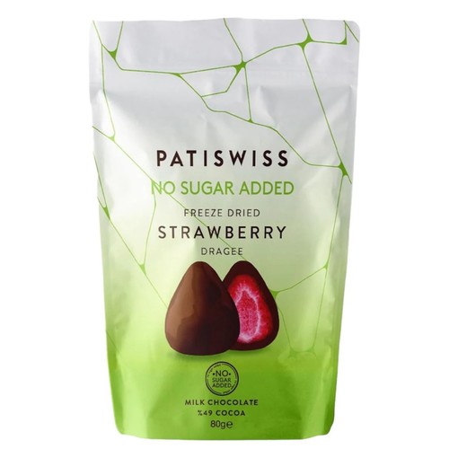 Patiswiss Milk Chocolate Sugar Free Strawerry 80 g - Patiswwiss Milk Chocolate Sugar Free Strawerry 80 g