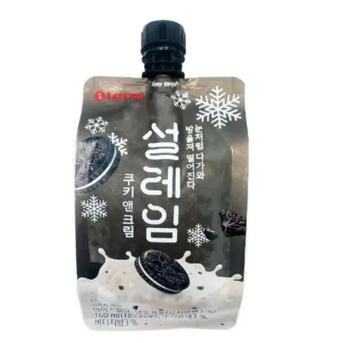 Lotte Ice Cream Snow Ice Cookie Cream 160 ml - Lotte Ice Cream Snow Ice Cookie Cream 160 ml