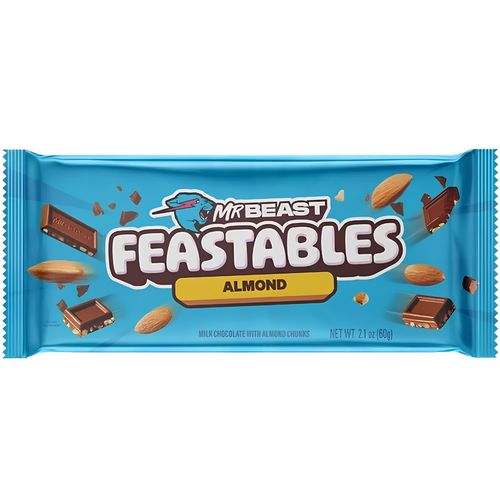 Mr Beast Feastables Milk Chocolate with Almond 60g - Mr Beast Feastables Milk Chocolate with Almond 60g