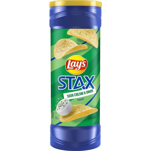 Lays Sour Cream & Onion Stax Potato Chips 155.9 g - Lays Sour Cream & Onion Stax Potato Chips 155.9 g