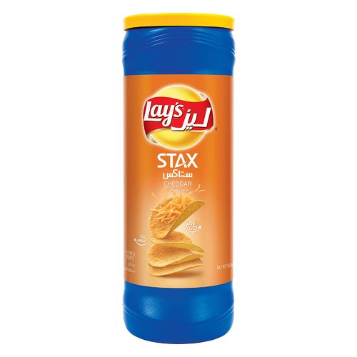 Lays Stax Cheddar Potato Chips 155.9 g - Lays Stax Cheddar Potato Chips 155.9 g