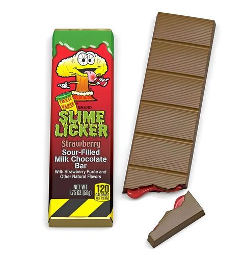 Toxic Waste Slime Licker Strawberry Sour Filled Milk Chocolate Bar 50g - Toxic Waste Slime Licker Strawberry Sour Filled Milk Chocolate Bar 50g