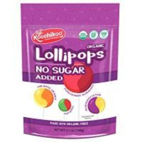 Koochikoo Organic Assorted Lollipops No Sugar Added 24pcs 144 g - Koochikoo Organic Assorted Lollipops No Sugar Added 24pcs 144 g